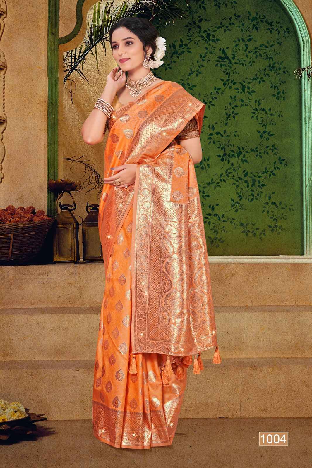Saroj Aishwarya Silk Swarovski Saree (4 pcs Catalogue)