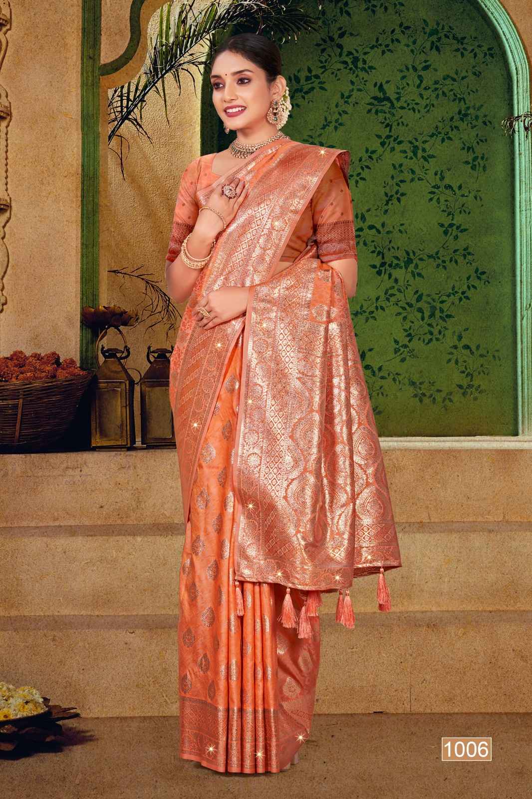 Saroj Aishwarya Silk Swarovski Saree (4 pcs Catalogue)