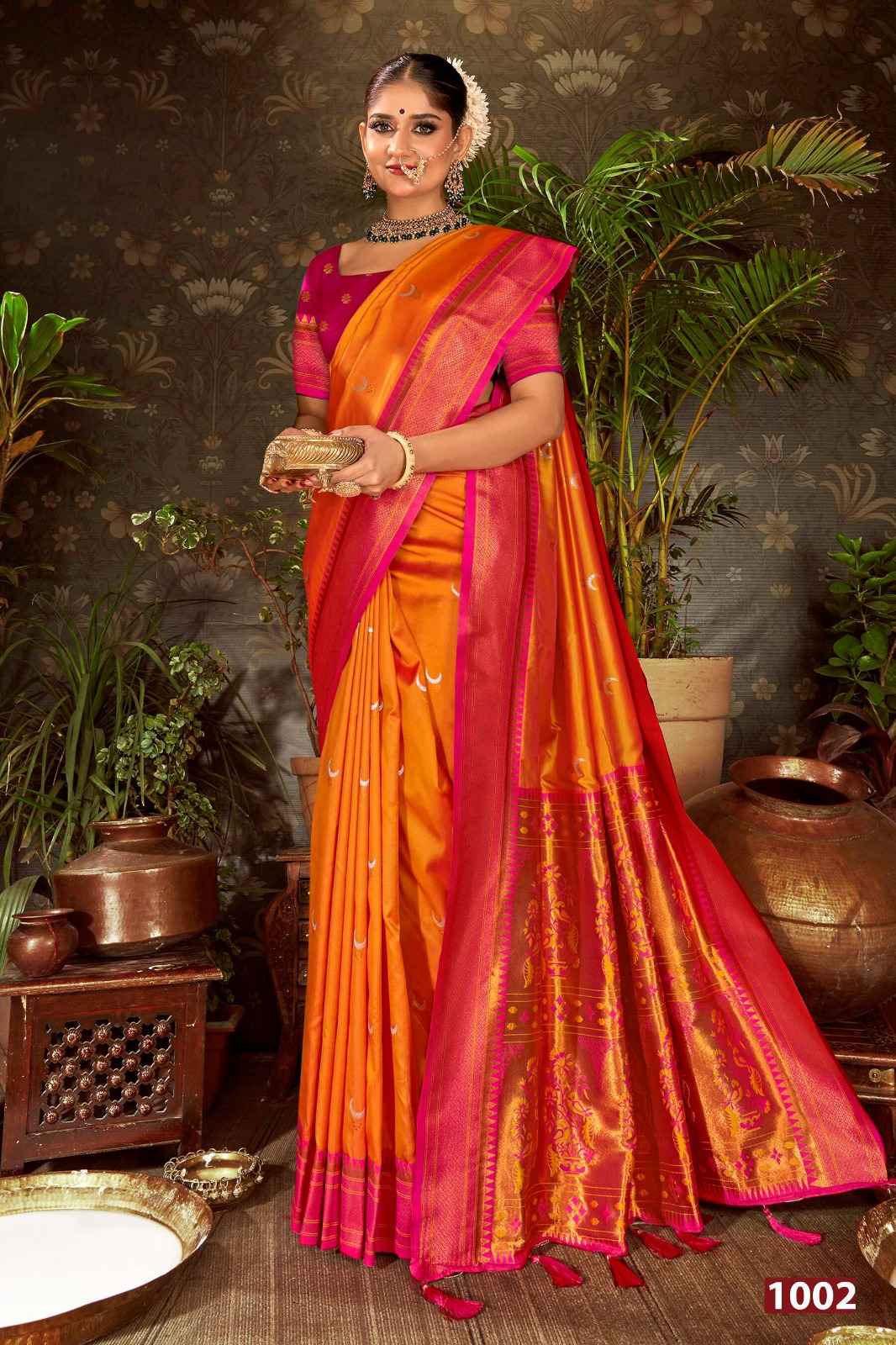 Saroj Jhumka Chand Swarovski Silk Rich Pallu Saree (8 pcs Catalogue)