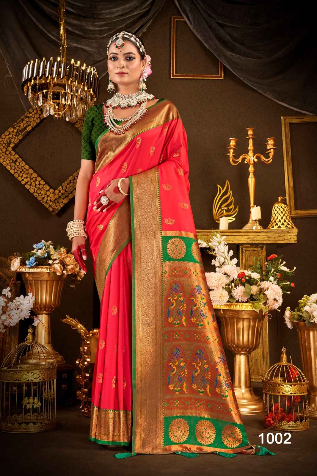 Saroj Nath Paithani Swarovski Silk Rich Pallu Saree (8 pcs Catalogue)