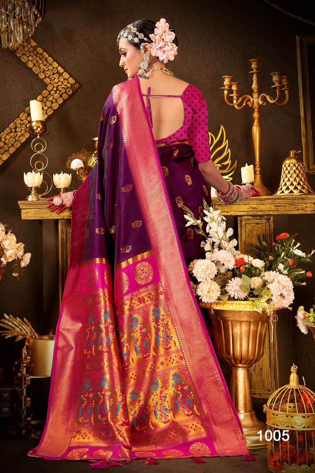 Saroj Nath Paithani Swarovski Silk Rich Pallu Saree (8 pcs Catalogue)