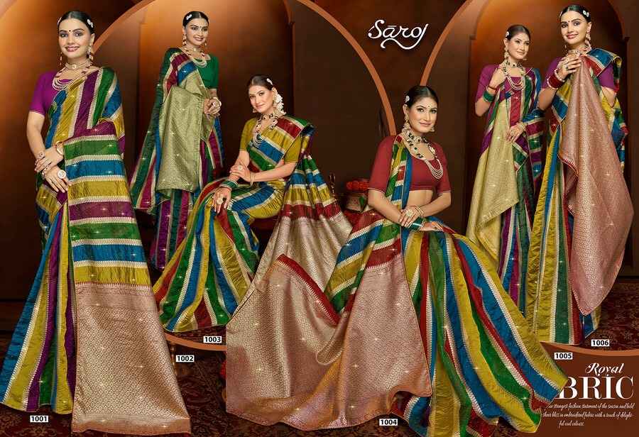 Saroj Shivika Organza Swarovski Saree (6 pcs Catalogue)