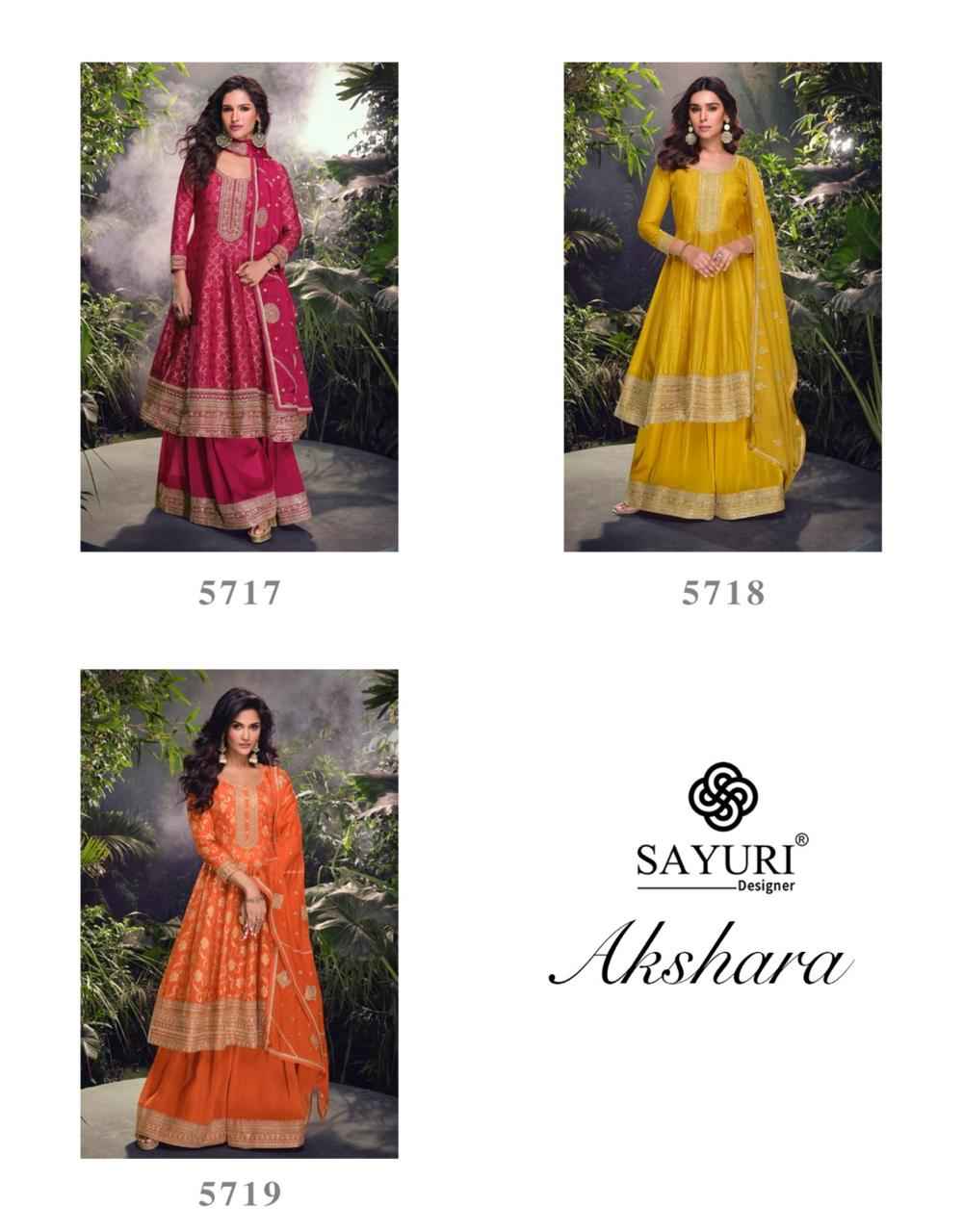 Sayuri Designer Akshara Readymade Viscouse Dress (3 pcs Catalogue)
