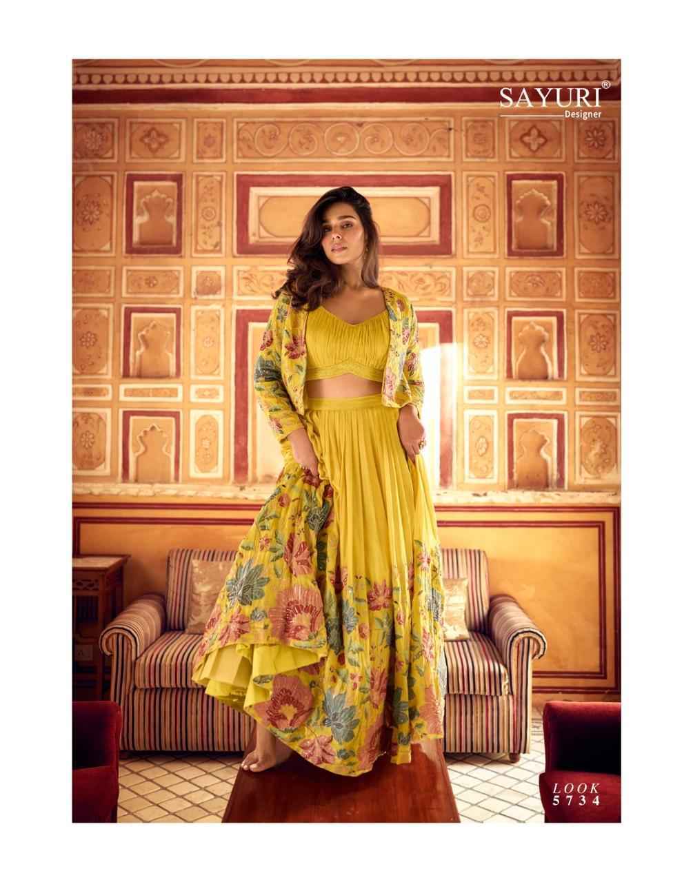 Sayuri Designer Indira Readymade Chinon Silk Dress (3 pcs Catalogue)
