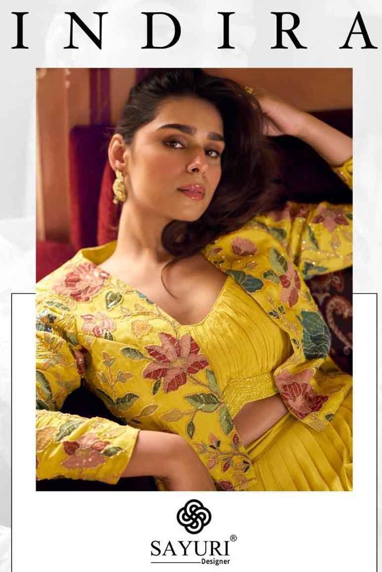 Sayuri Designer Indira Readymade Chinon Silk Dress (3 pcs Catalogue)