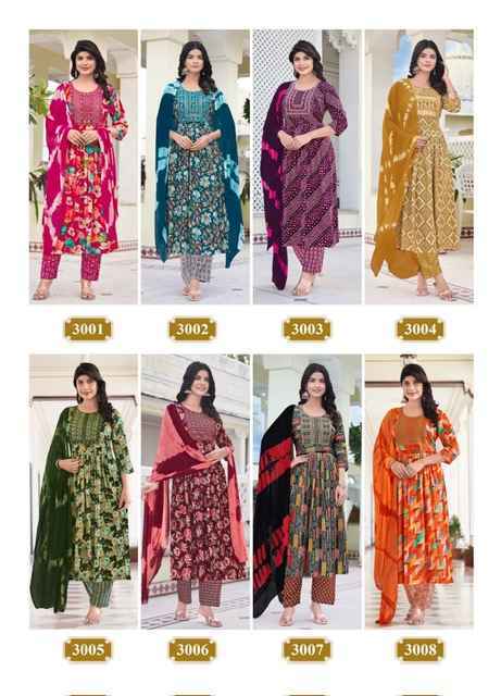 Taniksh Sadhika Vol-3 Rayon Readymade Suit (8 pcs Catalogue)