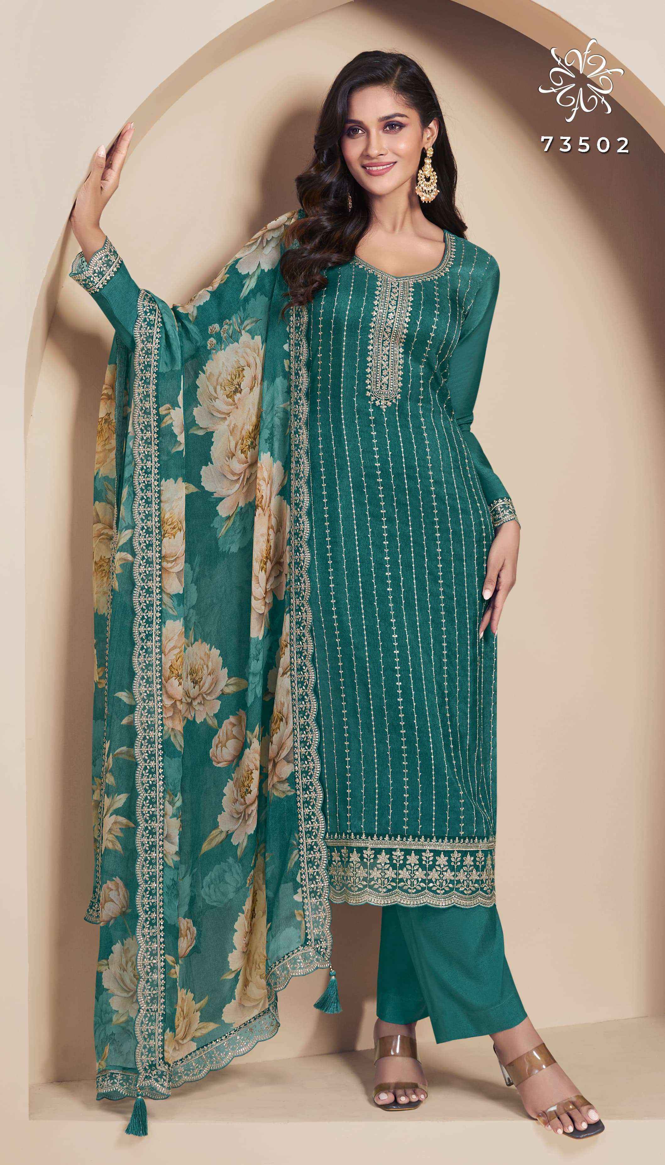 Vinay Fashion Kuleesh Saroj Vol-2 Organza Dress Material (4 pcs Catalogue)