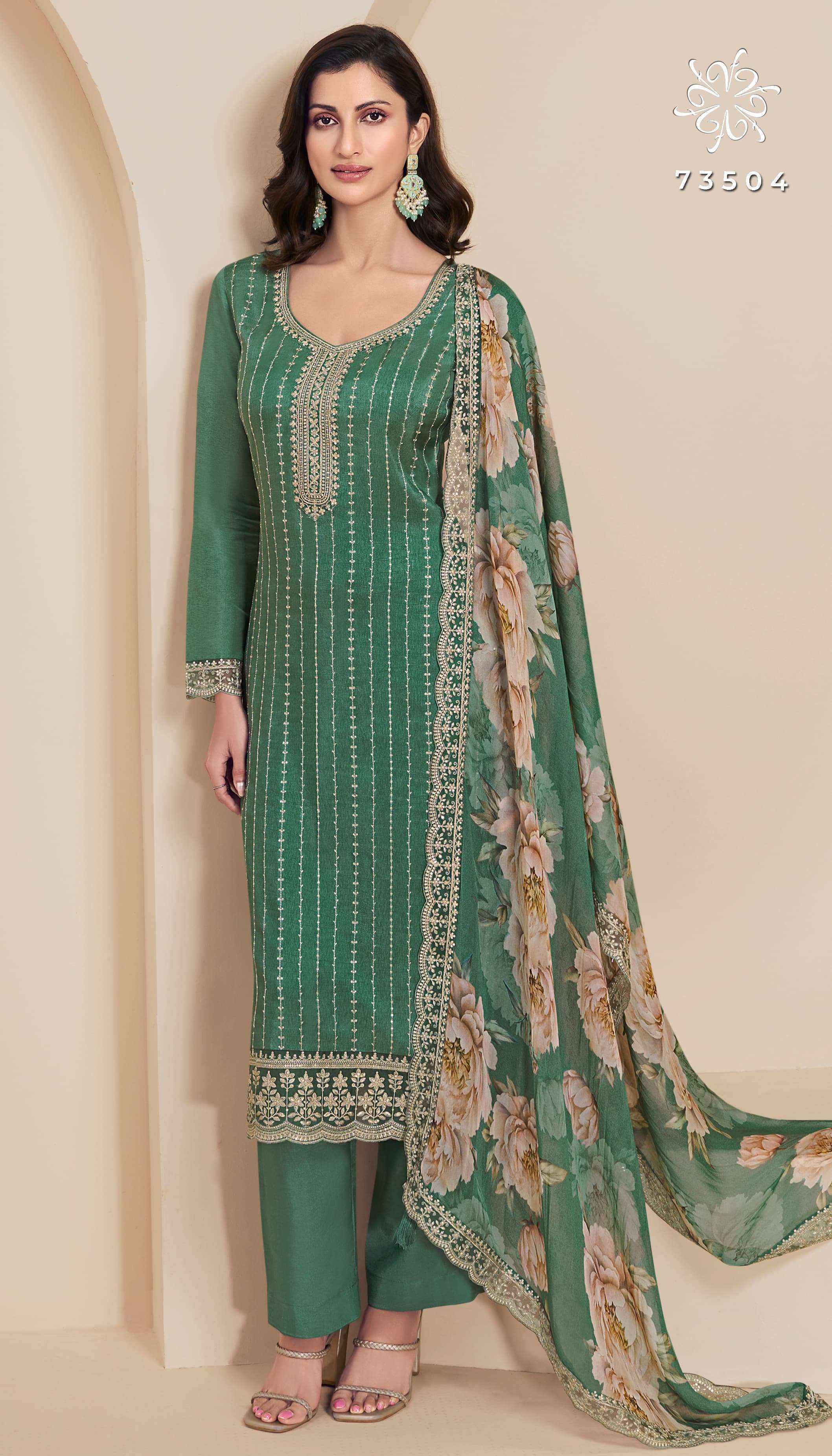 Vinay Fashion Kuleesh Saroj Vol-2 Organza Dress Material (4 pcs Catalogue)