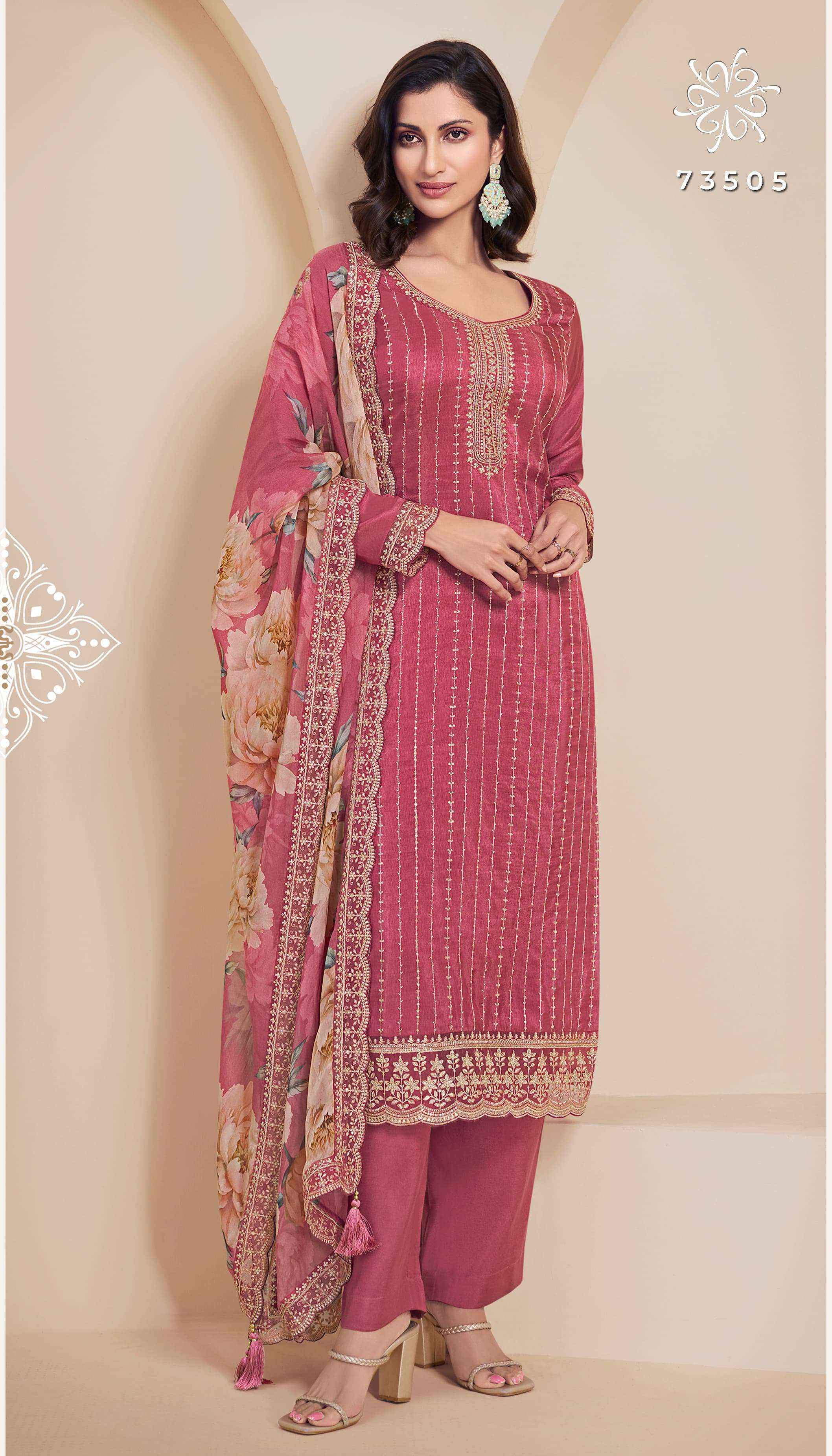 Vinay Fashion Kuleesh Saroj Vol-2 Organza Dress Material (4 pcs Catalogue)