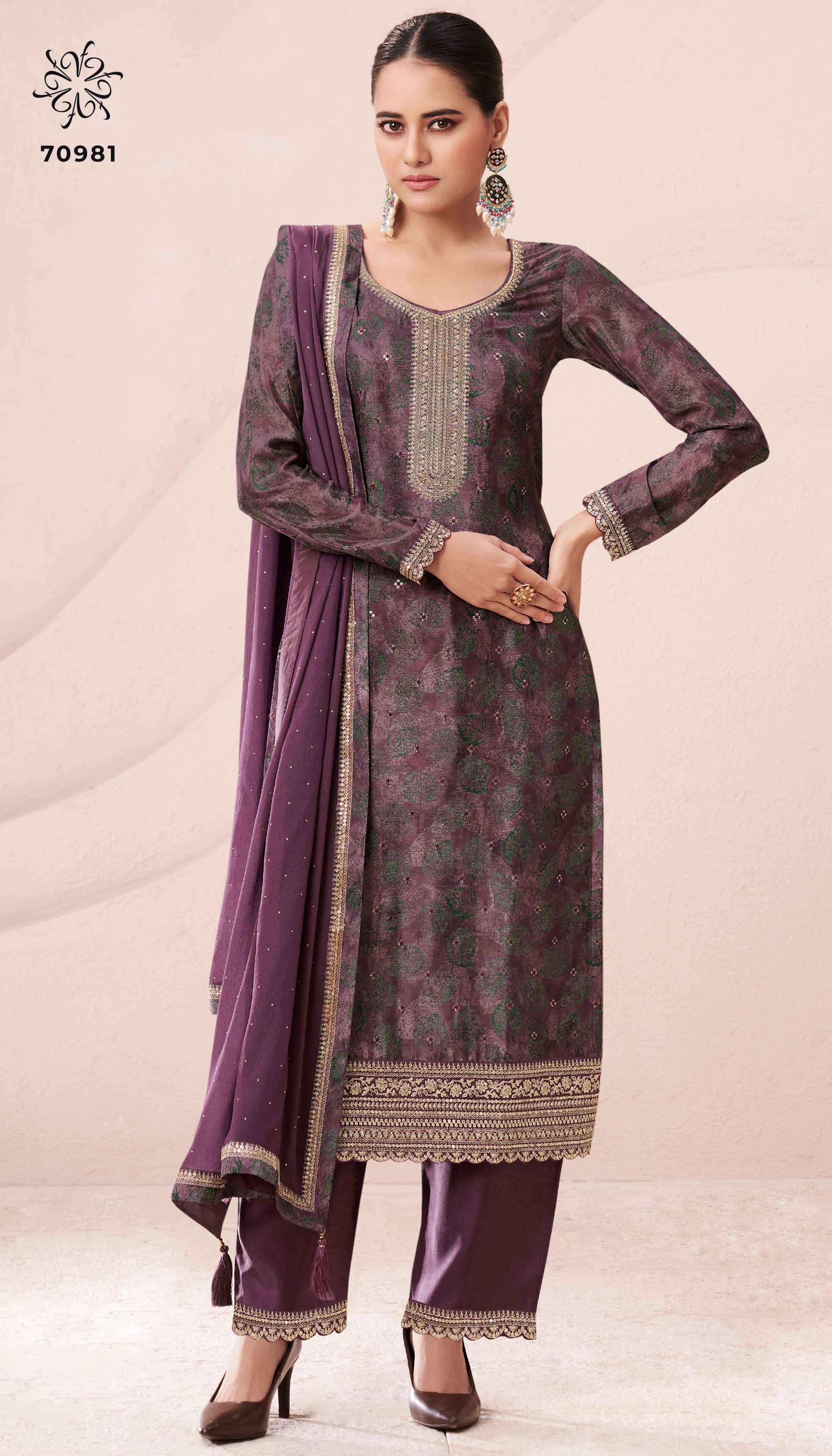 Vinay Kuleesh Pahal Vol-2 Chinon Dress Material (4 pcs Catalogue)