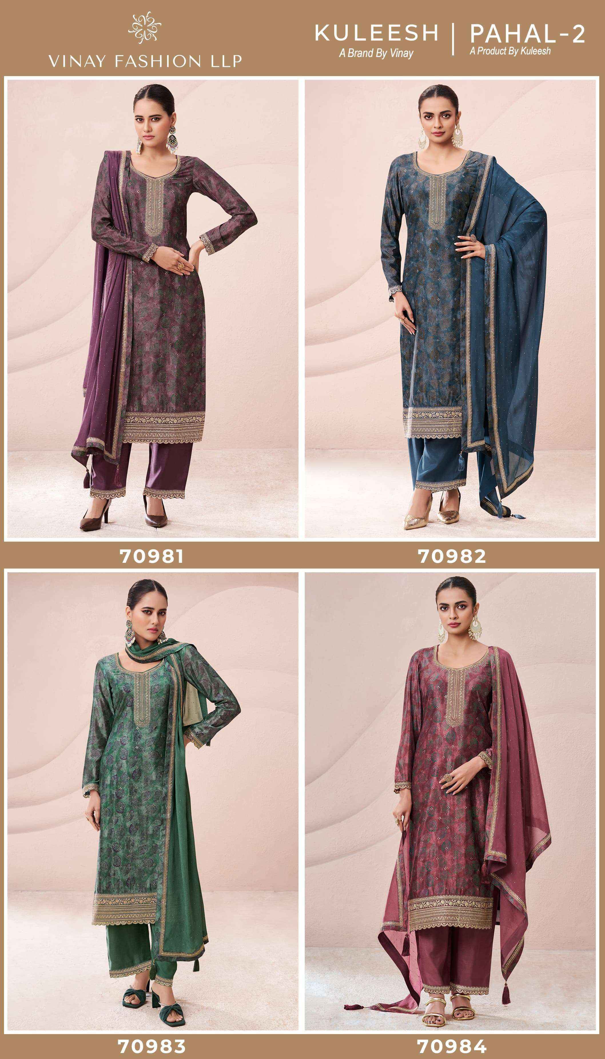 Vinay Kuleesh Pahal Vol-2 Chinon Dress Material (4 pcs Catalogue)