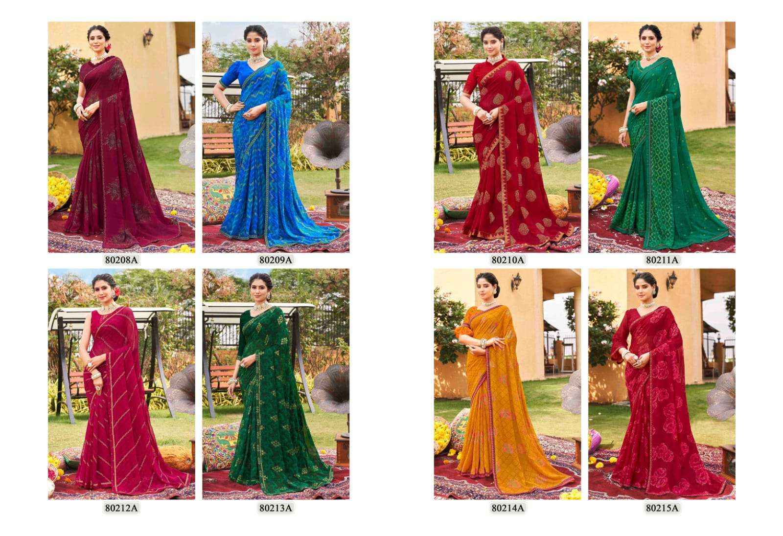 Vipul Sajeeli Georgette Saree (8 pcs Catalogue)