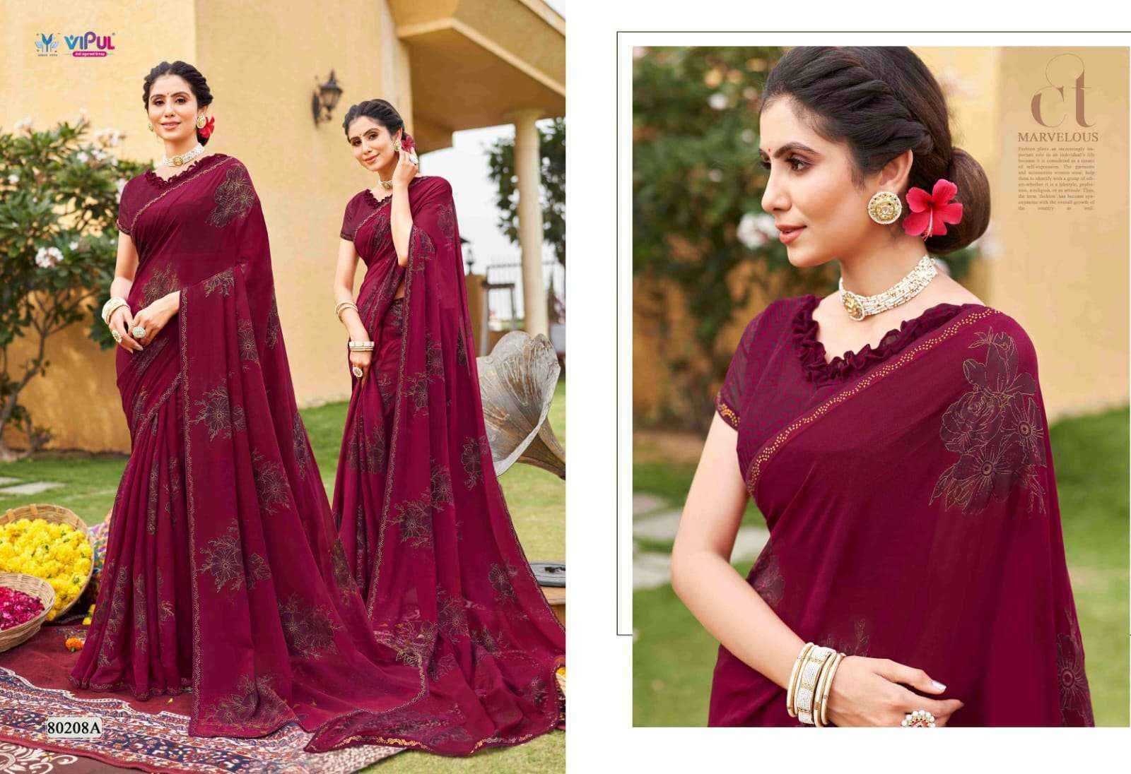 Vipul Sajeeli Georgette Saree (8 pcs Catalogue)