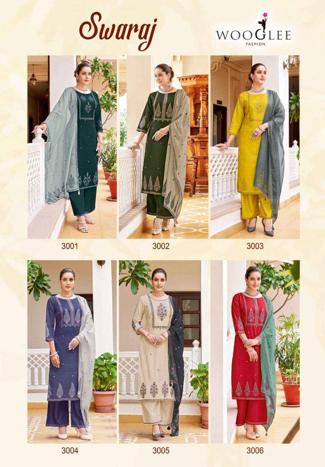 Wooglee Swaraj Viscouse Readymade Suit (6 pcs Catalogue)