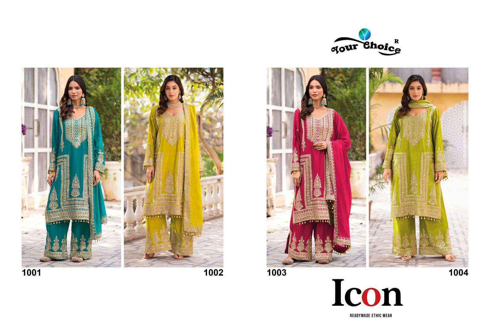 Your Choice Icon Readymade Chinon Dress (4 pcs Catalogue)