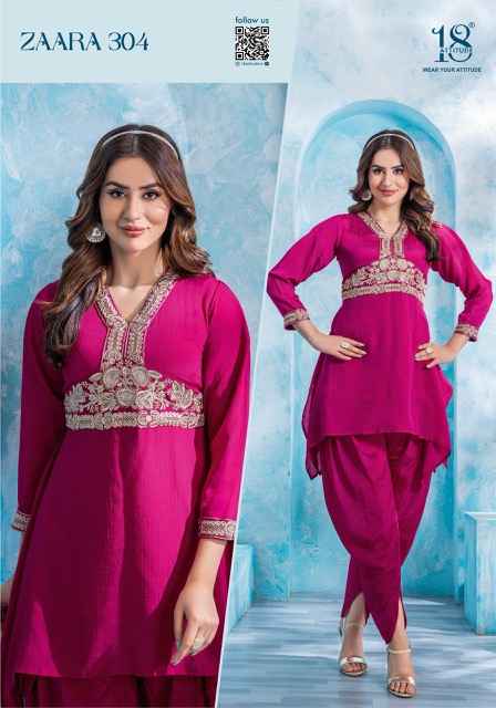 18 Attitude Zara Vol-3 Pure Chinon Readymade Dress (7 pcs Catalogue)
