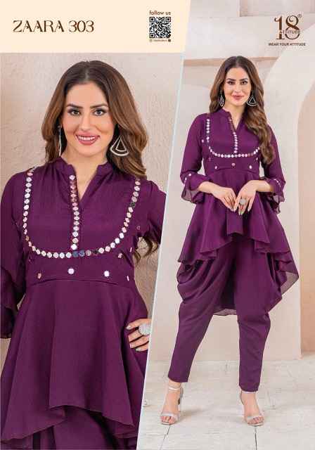 18 Attitude Zara Vol-3 Pure Chinon Readymade Dress (7 pcs Catalogue)