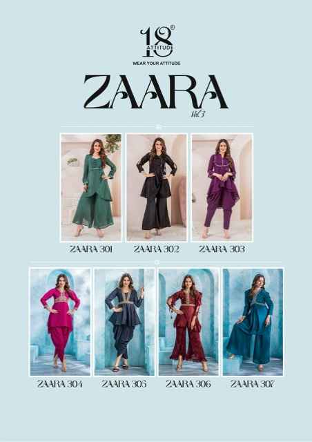 18 Attitude Zara Vol-3 Pure Chinon Readymade Dress (7 pcs Catalogue)