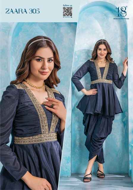 18 Attitude Zara Vol-3 Pure Chinon Readymade Dress (7 pcs Catalogue)