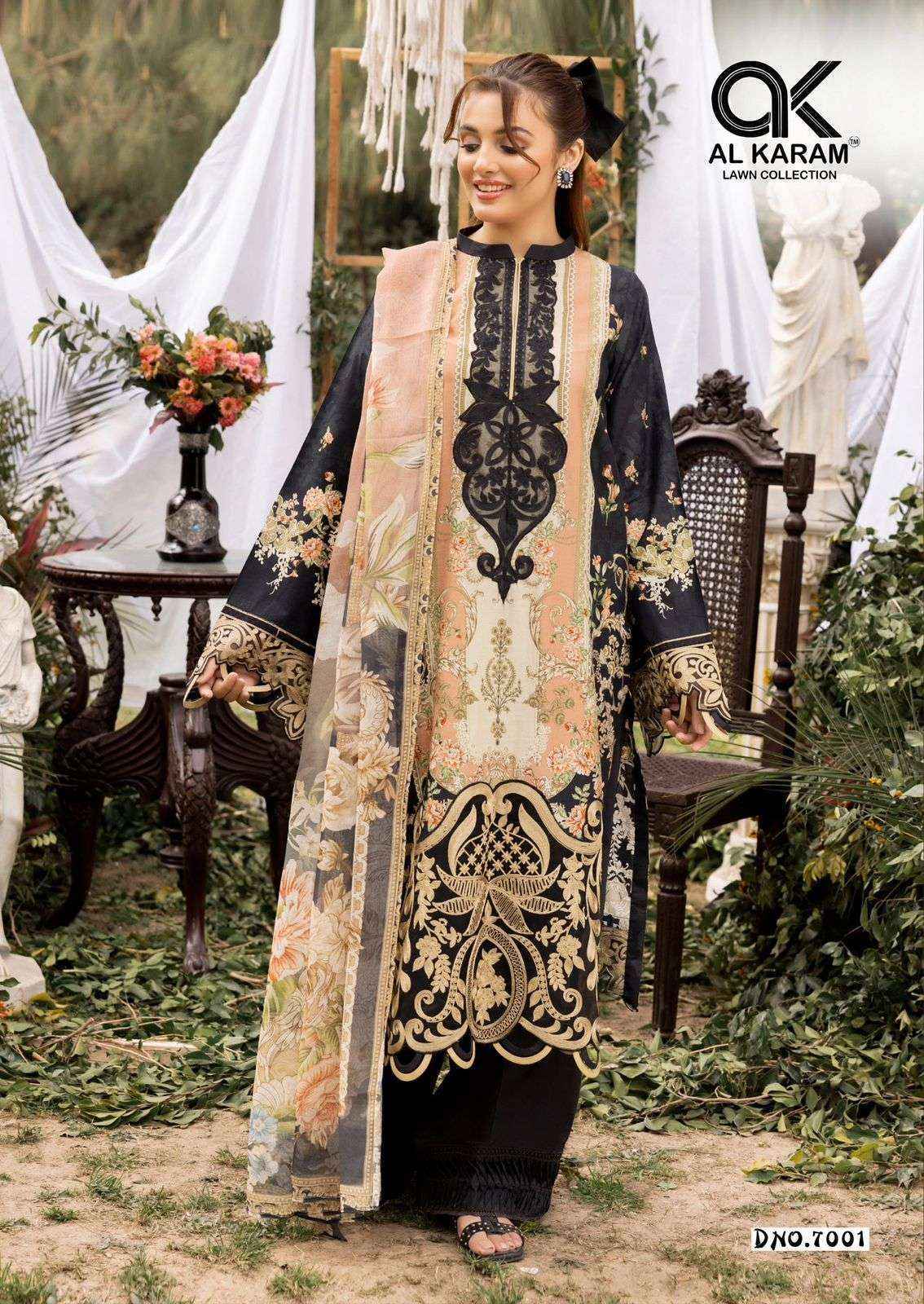 Al-Karam Queens Court Vol-7 Cambric Cotton Dress Material (6 pcs Catalogue)