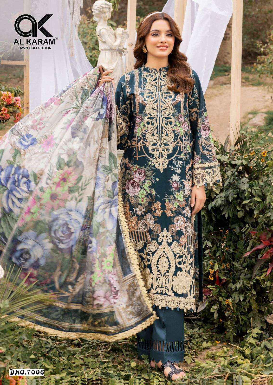 Al-Karam Queens Court Vol-7 Cambric Cotton Dress Material (6 pcs Catalogue)
