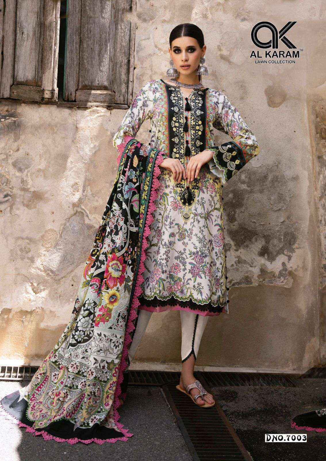Al-Karam Queens Court Vol-7 Cambric Cotton Dress Material (6 pcs Catalogue)