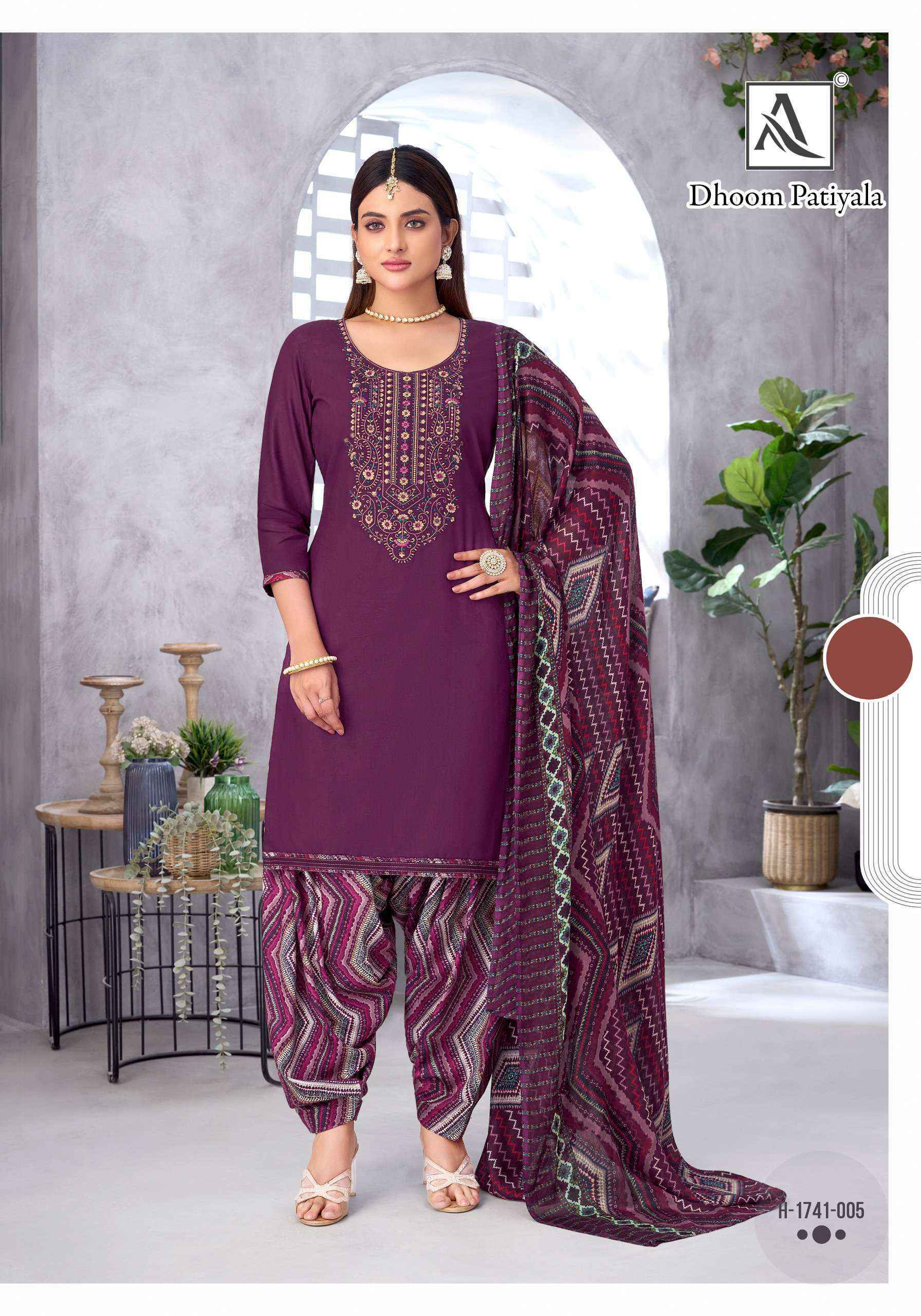 Alok Dhoom Patiyala Viscouse Rayon Dress Material (8 pcs Catalogue)