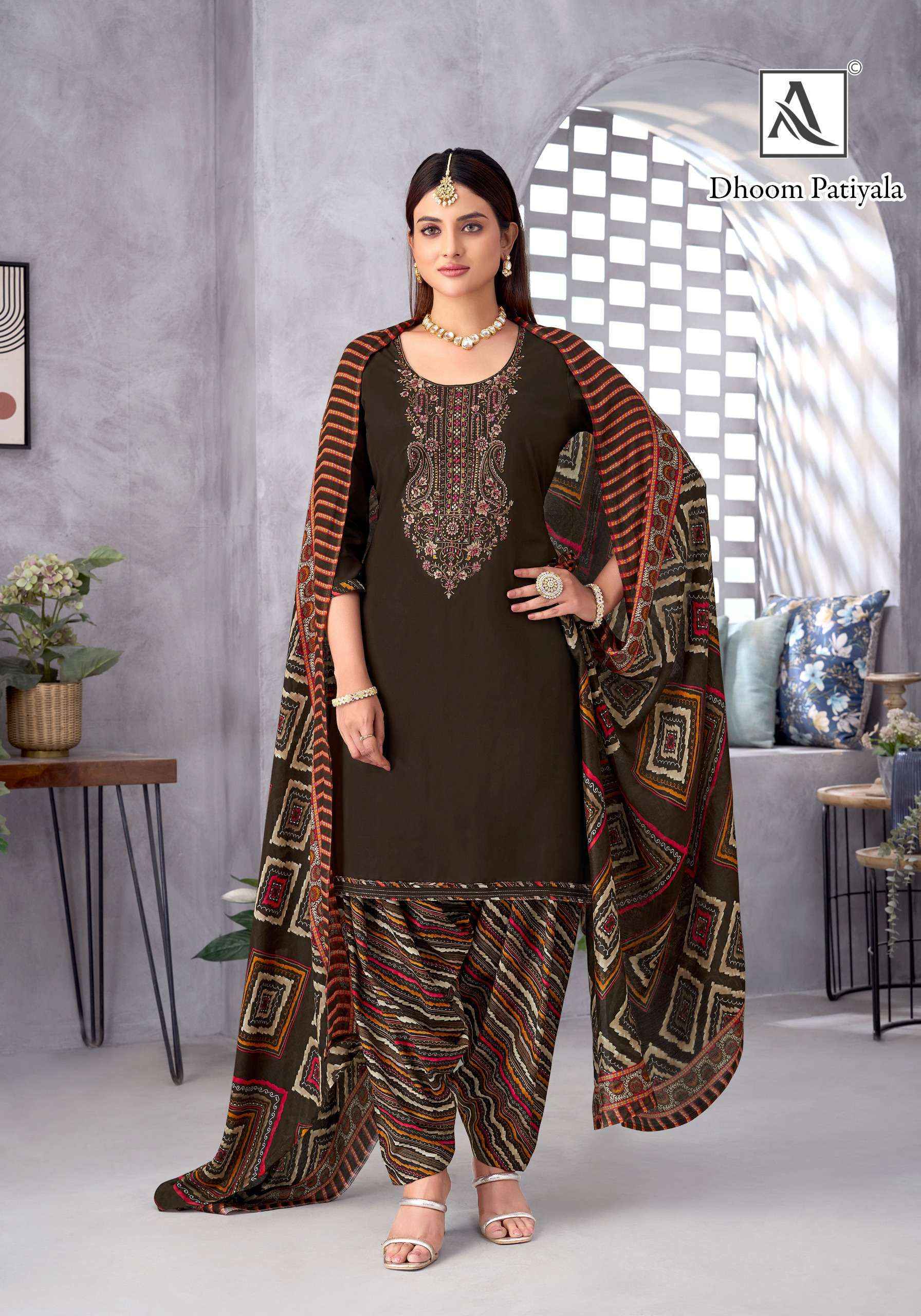 Alok Dhoom Patiyala Viscouse Rayon Dress Material (8 pcs Catalogue)