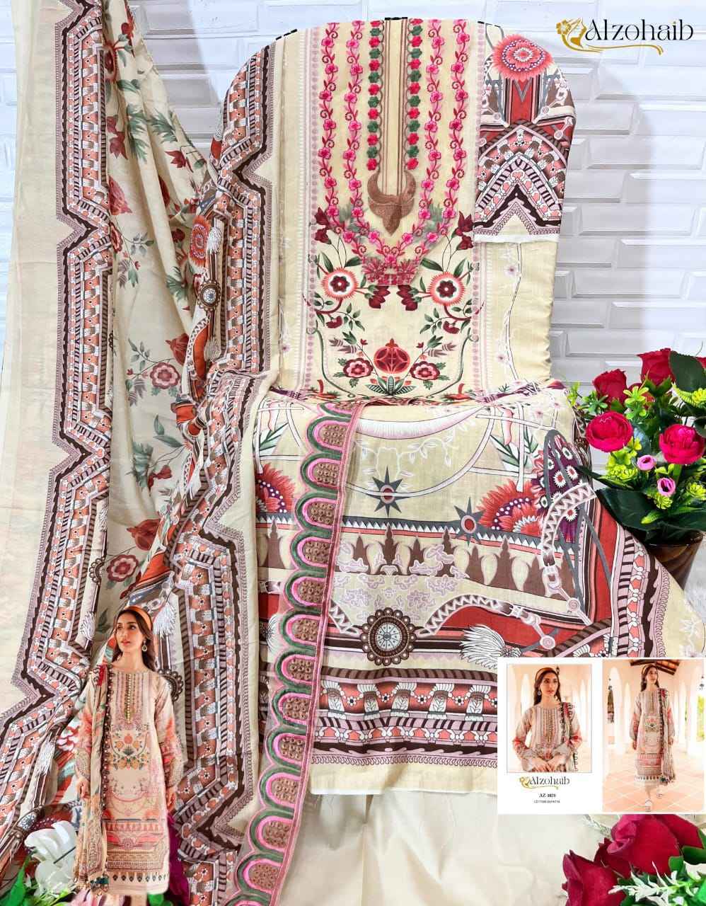 Alzohaib Queens Court Vol-3 Cotton Dress Material (5 pcs Catalogue)