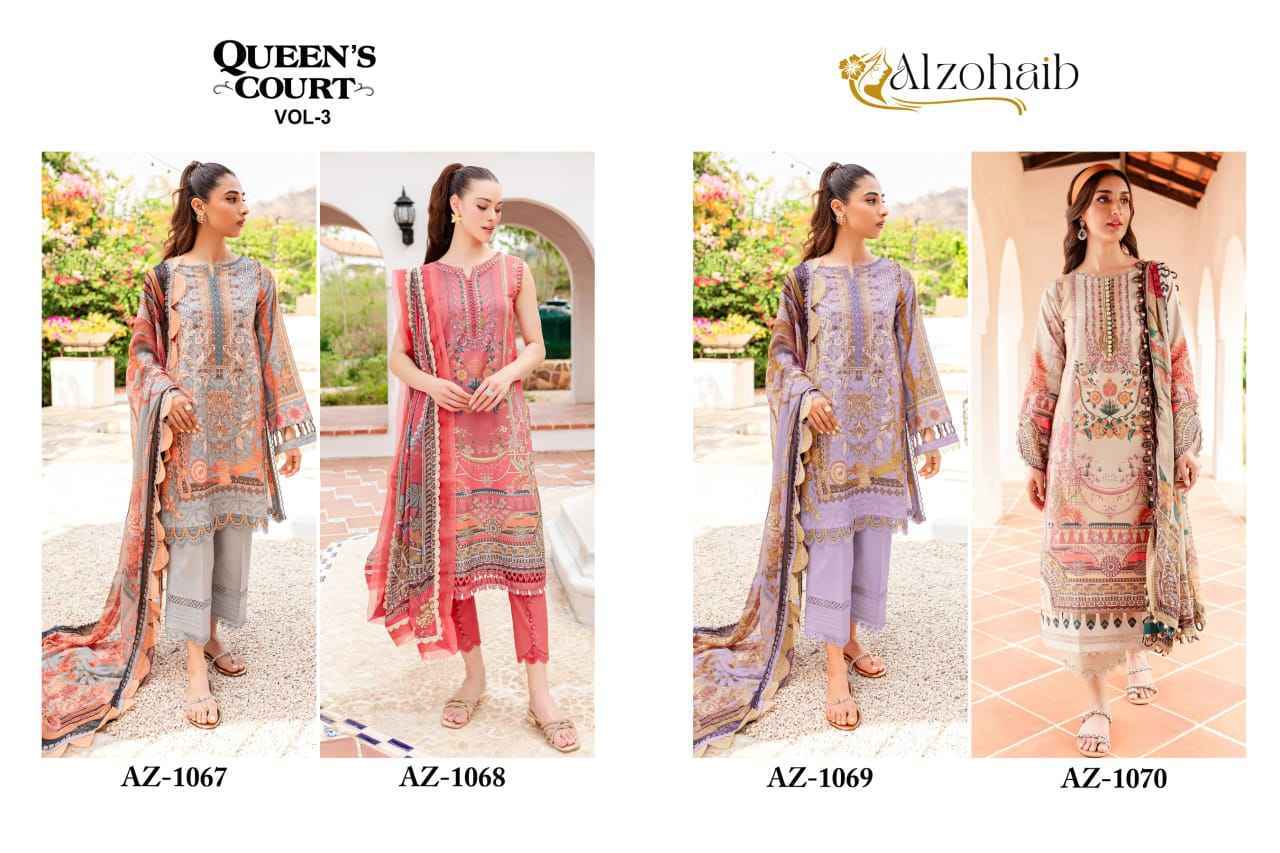 Alzohaib Queens Court Vol-3 Cotton Dress Material (5 pcs Catalogue)