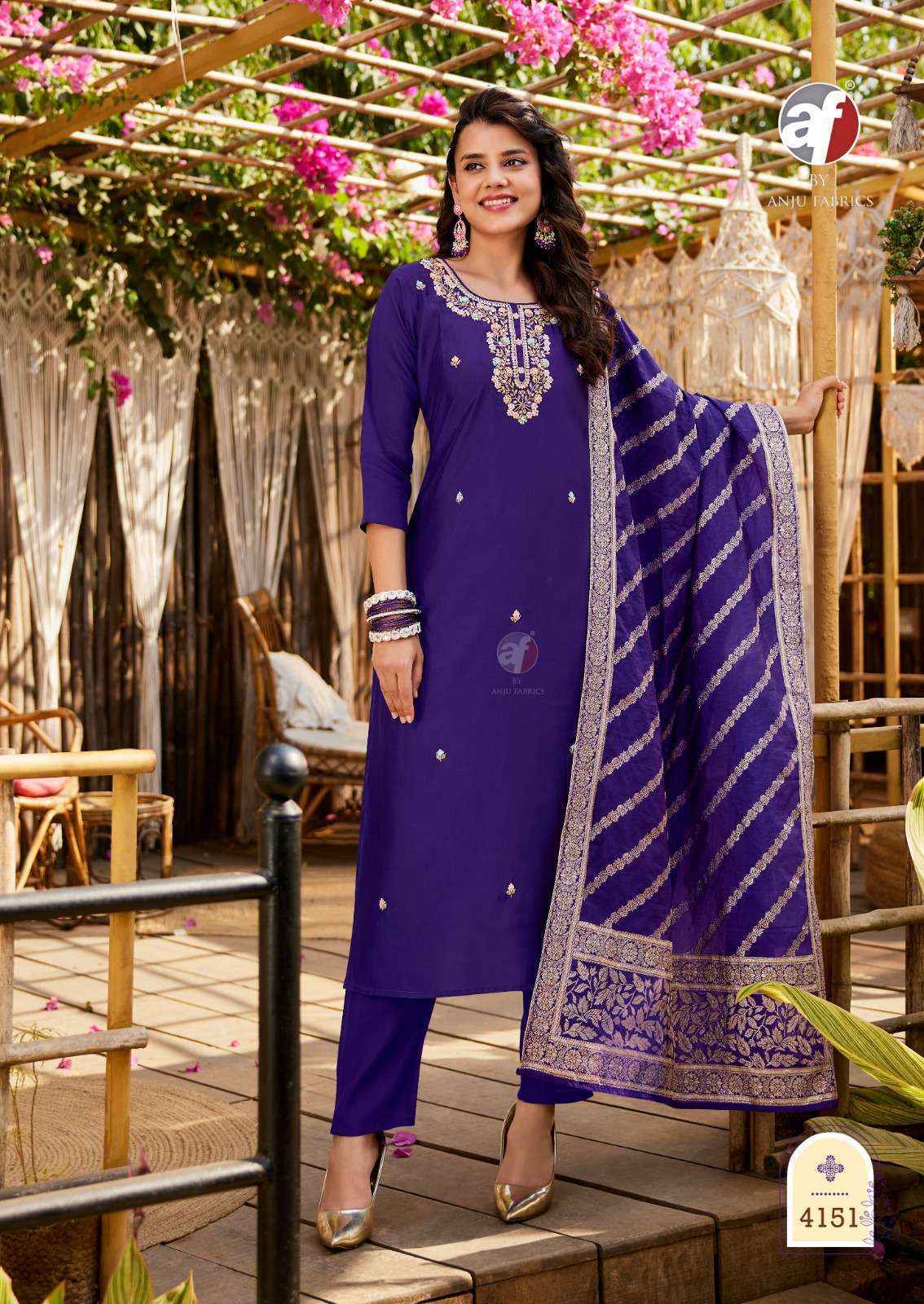 Anju Fabrics Vastra Vol-5 Readymade Silk Dress (6 pcs Catalogue)