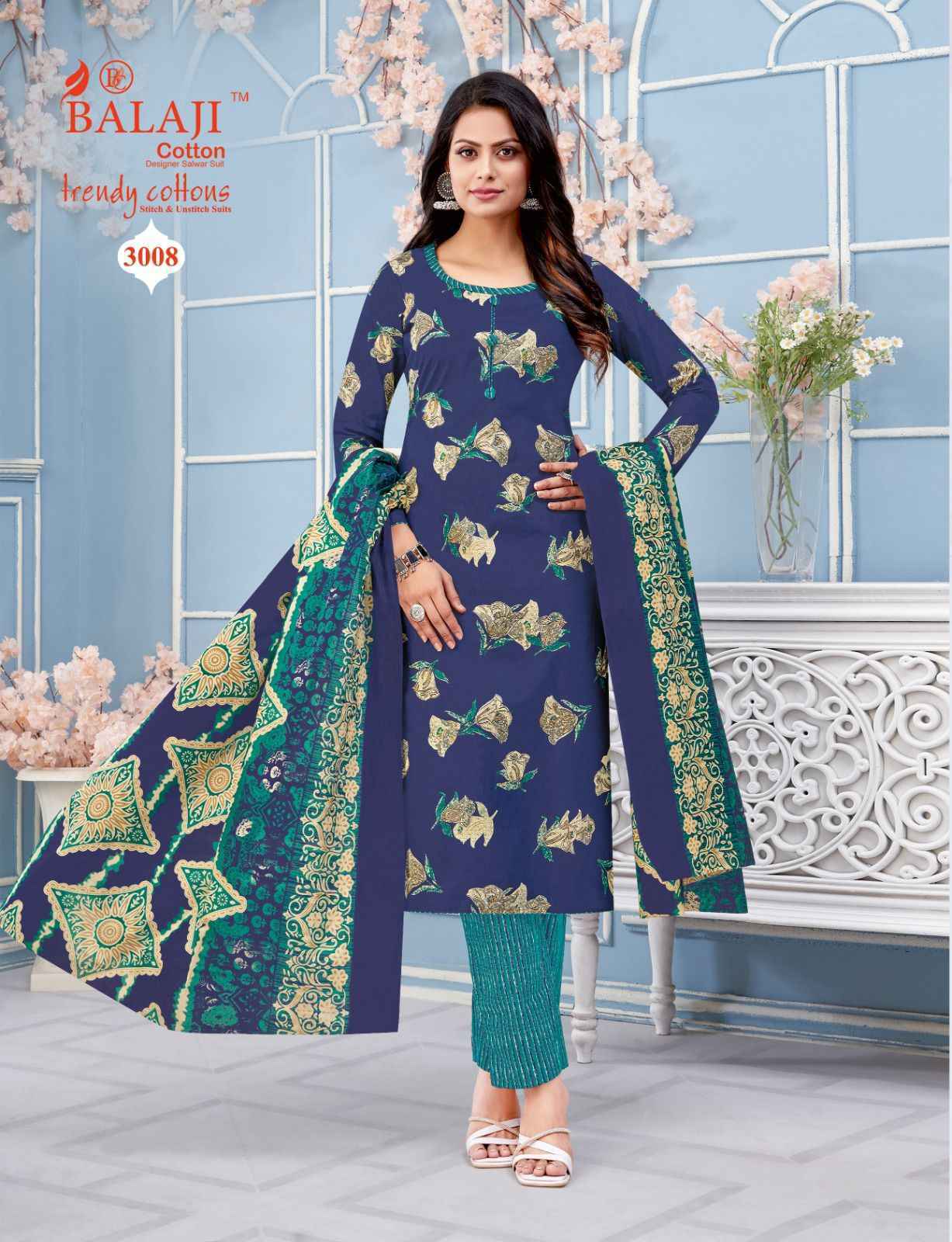 Balaji Trendy Cottons Vol -3 Cotton Dress Material (12 pcs Catalogue)