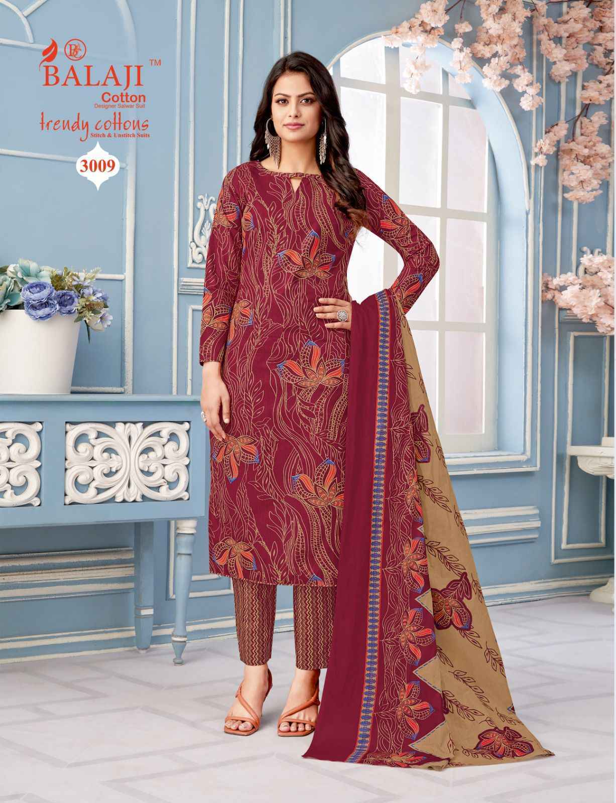 Balaji Trendy Cottons Vol -3 Cotton Dress Material (12 pcs Catalogue)