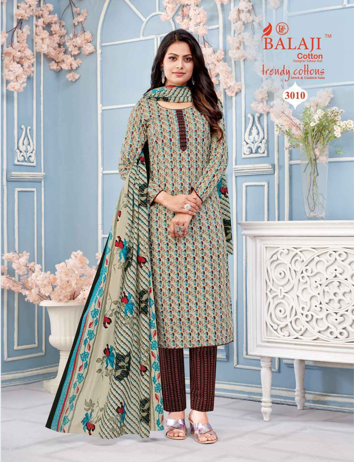 Balaji Trendy Cottons Vol -3 Cotton Dress Material (12 pcs Catalogue)