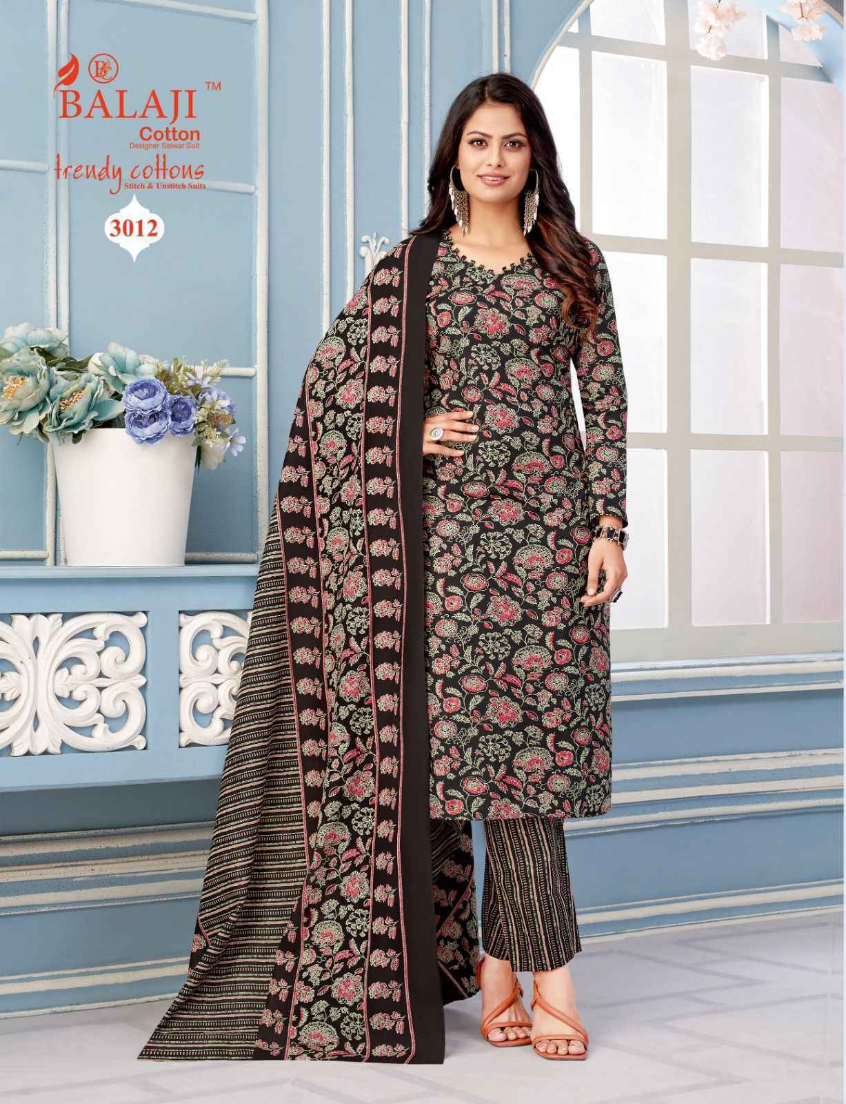 Balaji Trendy Cottons Vol -3 Cotton Dress Material (12 pcs Catalogue)
