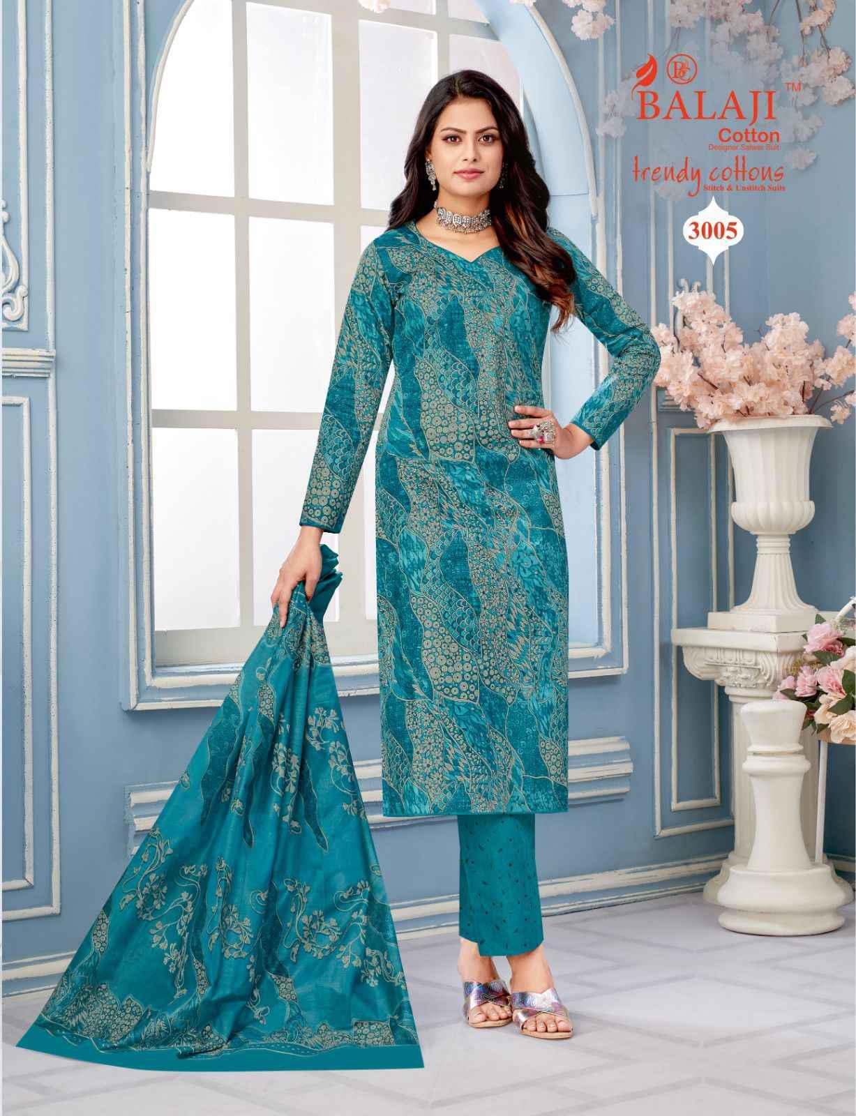 Balaji Trendy Cottons Vol -3 Cotton Dress Material (12 pcs Catalogue)