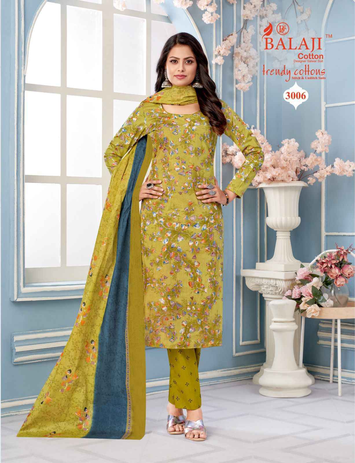 Balaji Trendy Cottons Vol -3 Cotton Dress Material (12 pcs Catalogue)