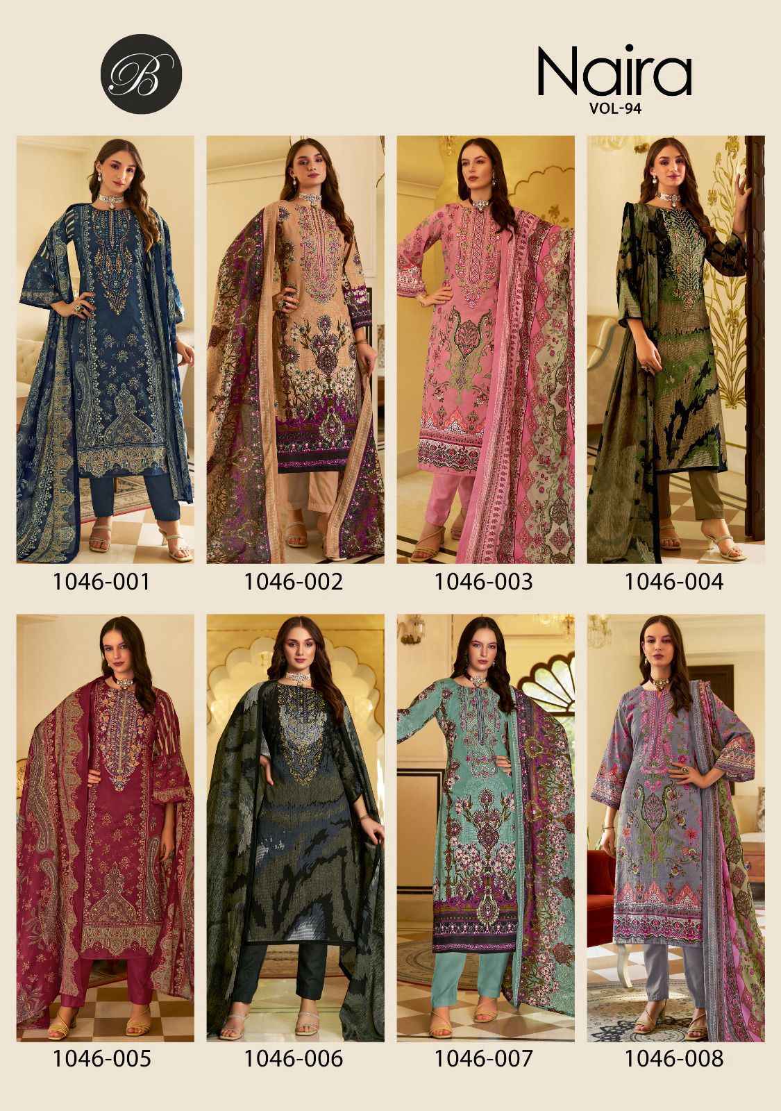 Belliza Naira Vol-94 Cotton Dress Material (8 pcs Cataloge