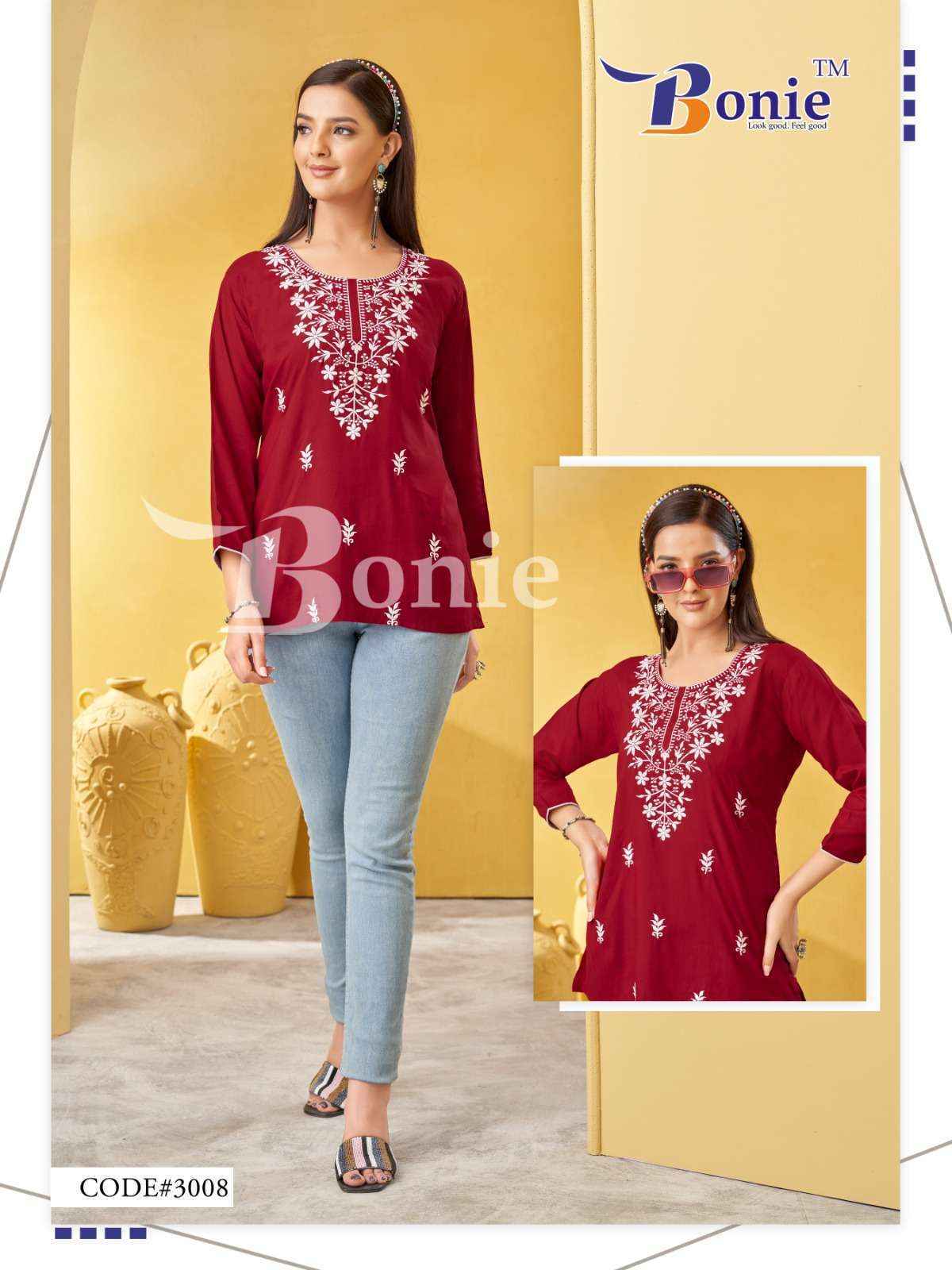 Bonie Aisha Vol-3 Rayon Short Top (8 Pc Catalog)