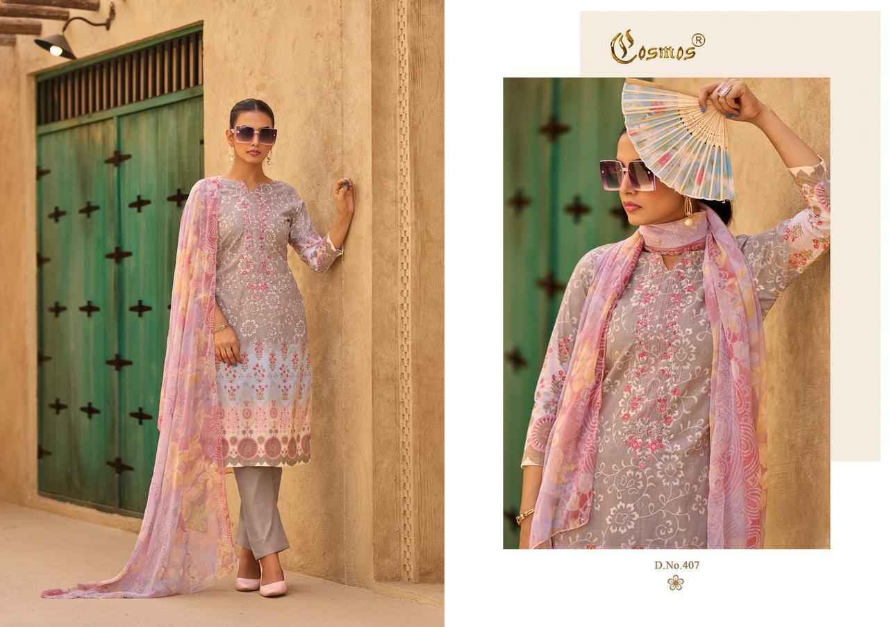 Cosmos Elaf Lawn Cotton Dress Material (8 pcs Catalogue)