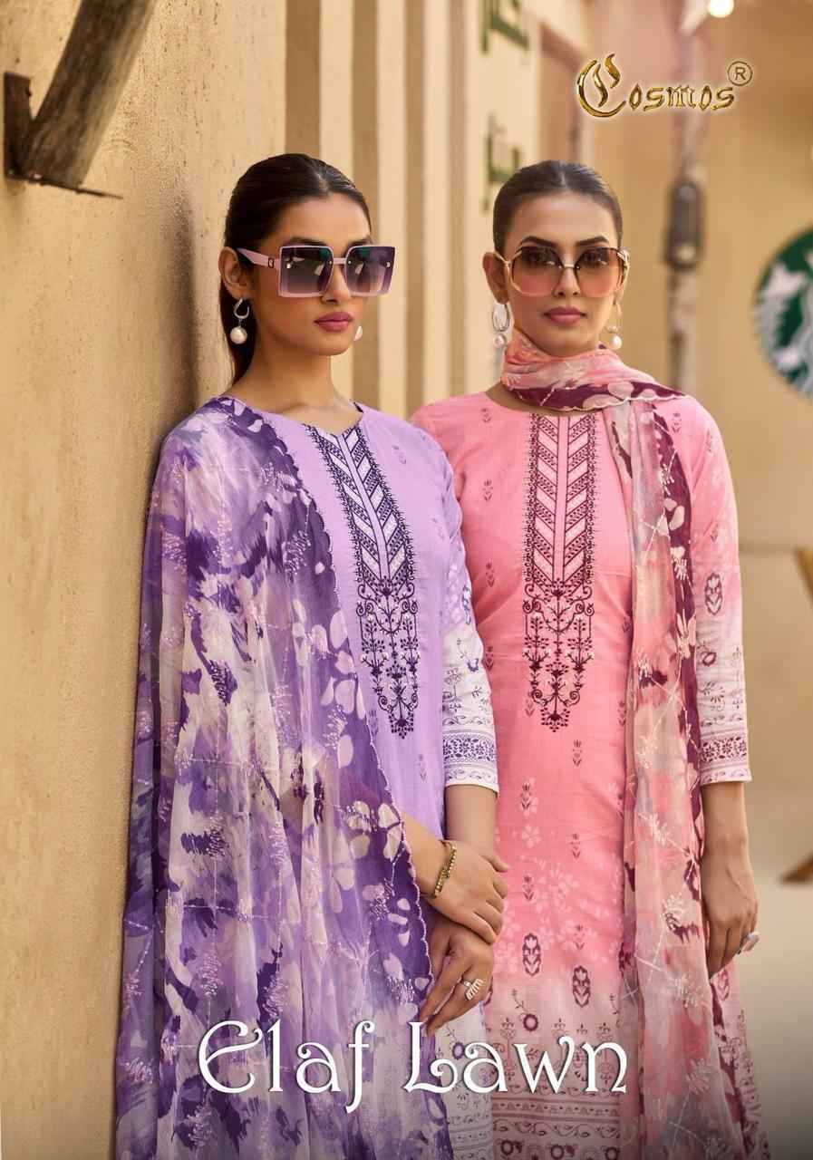 Cosmos Elaf Lawn Cotton Dress Material (8 pcs Catalogue)