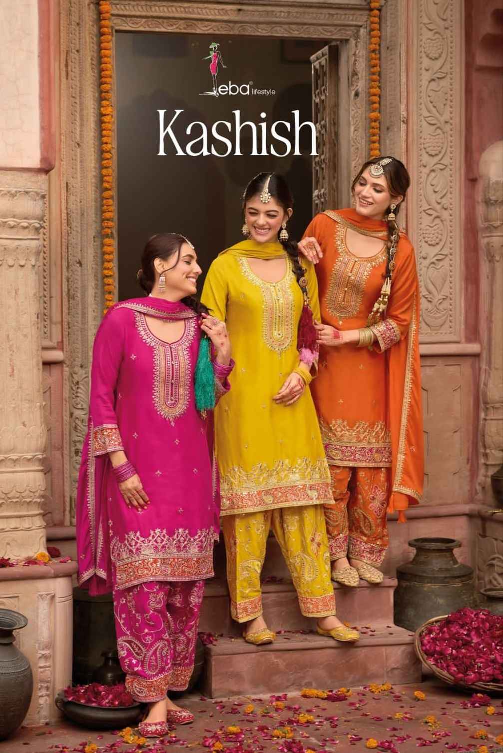 Eba Lifestyle Kashish Chinon Readymade Dress (3 pcs Catalogue)