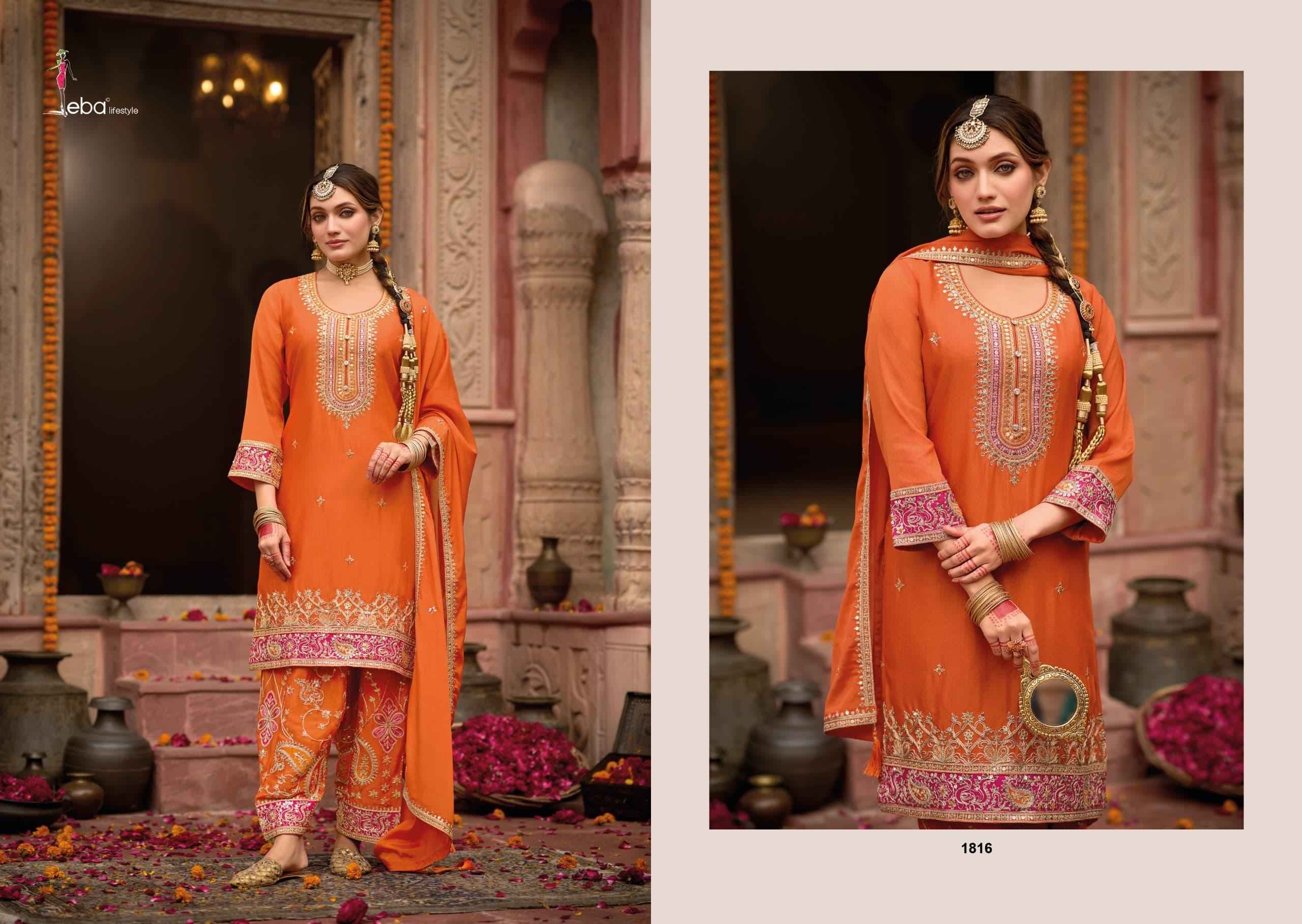 Eba Lifestyle Kashish Chinon Readymade Dress (3 pcs Catalogue)