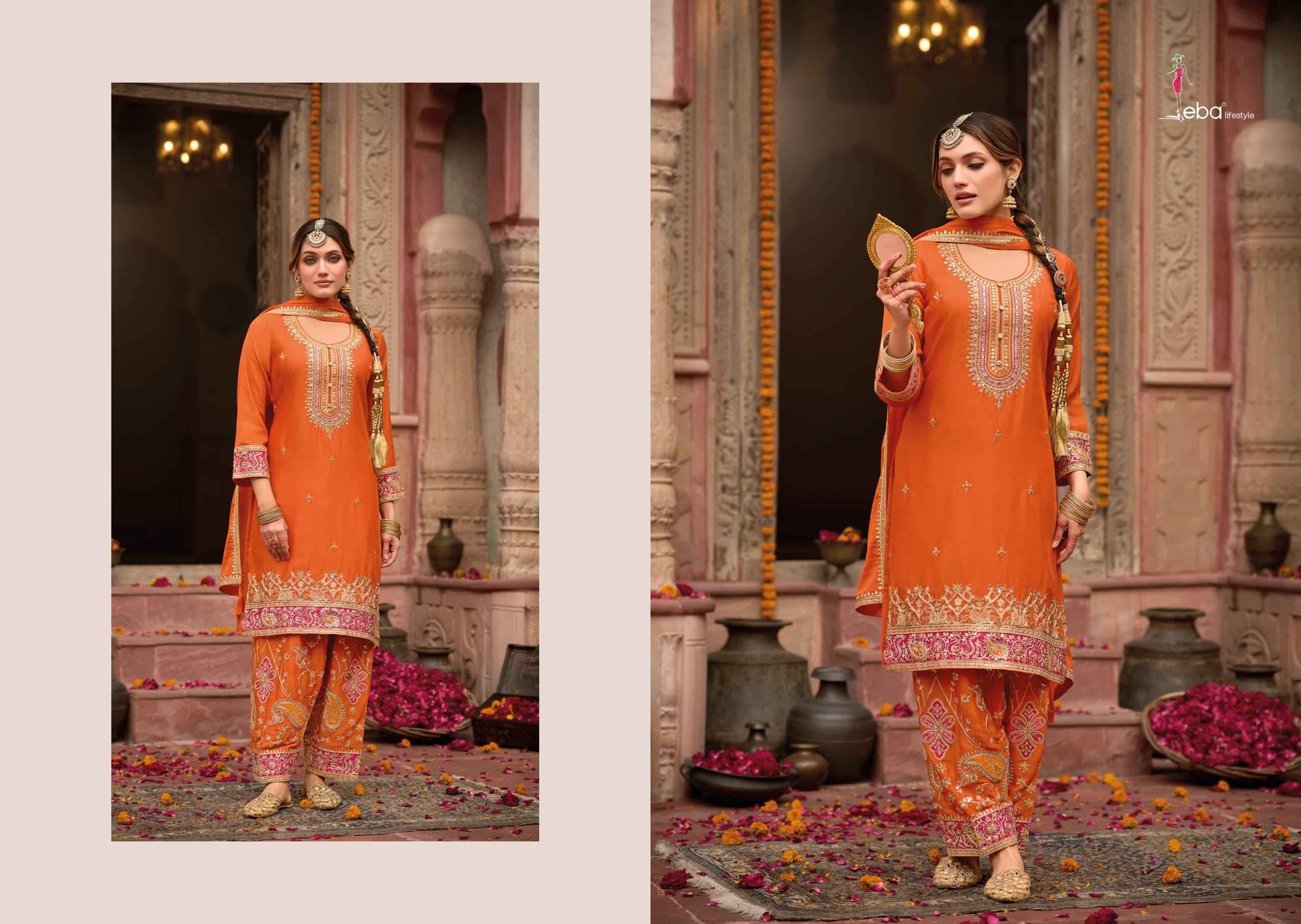 Eba Lifestyle Kashish Chinon Readymade Dress (3 pcs Catalogue)