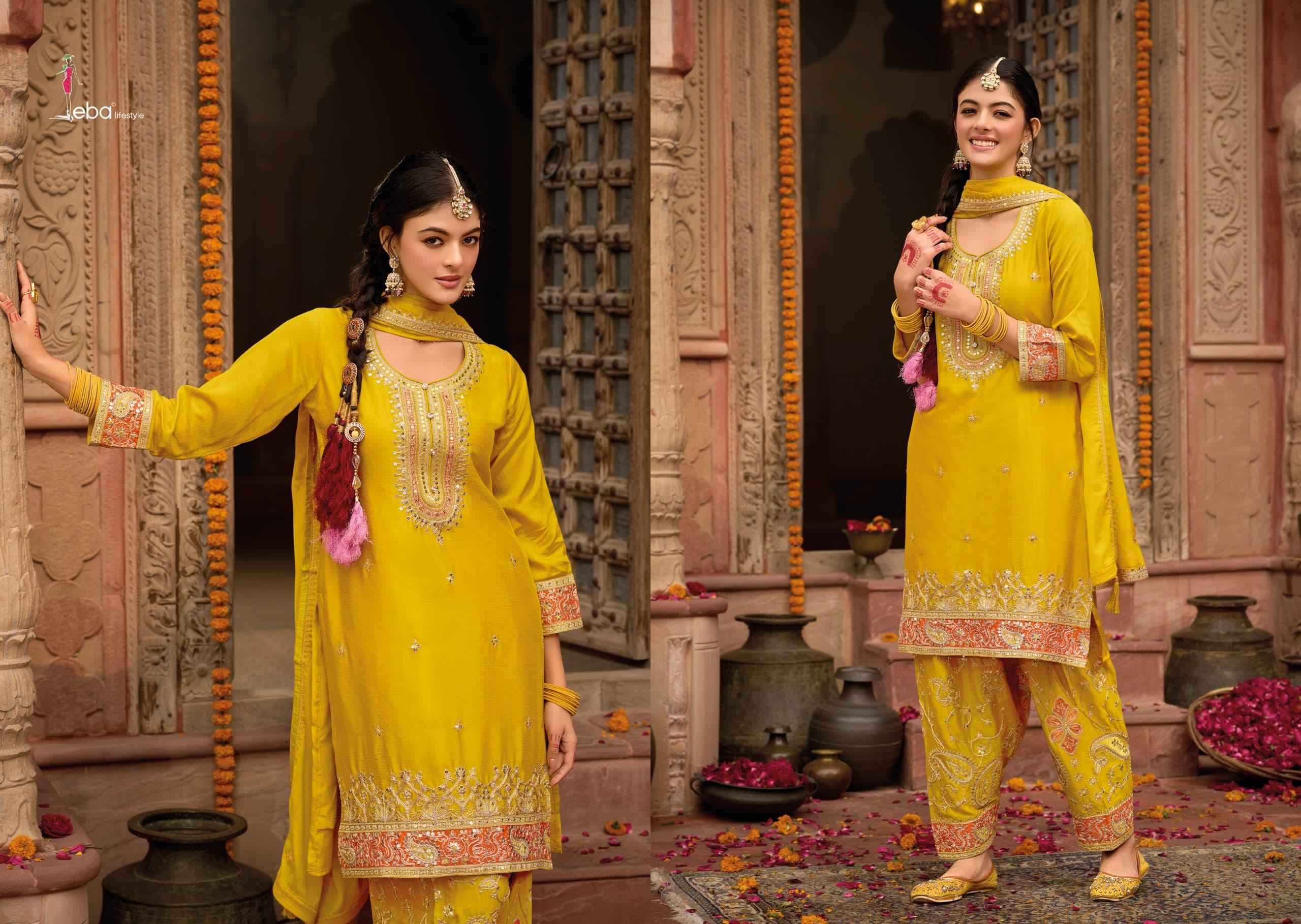 Eba Lifestyle Kashish Chinon Readymade Dress (3 pcs Catalogue)