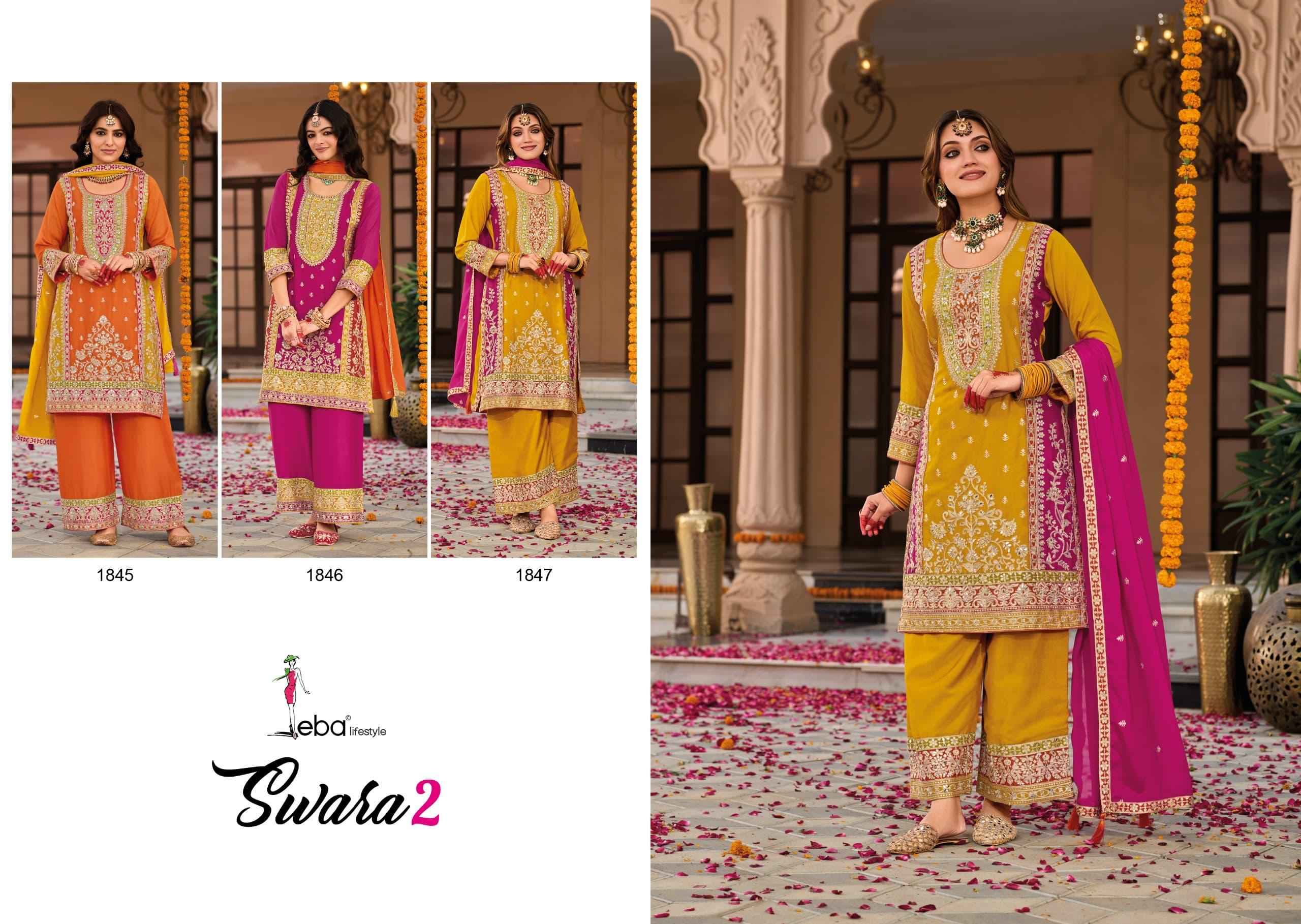 Eba Lifestyle Swara Vol-2 Chinon Readymade Dress (3 pcs Catalogue)
