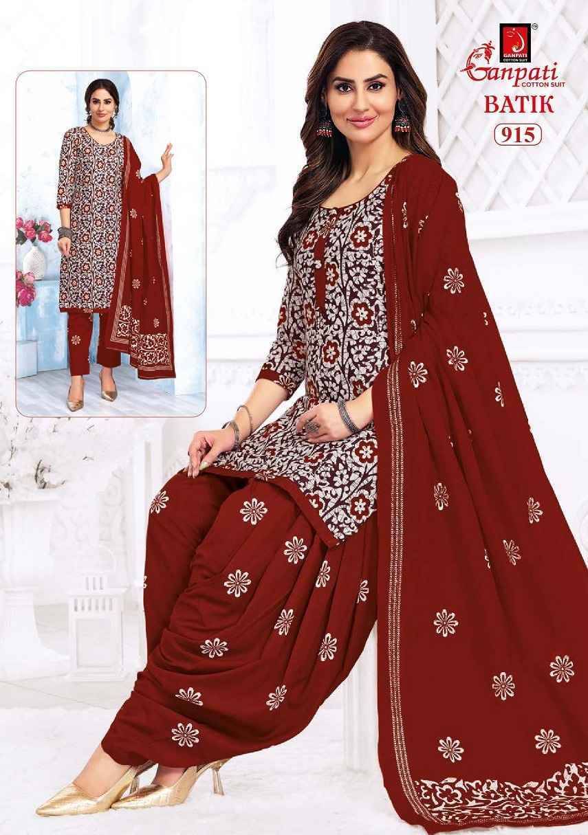 Ganpati Batik Vol-9 Cotton Dress Material (15 pcs Catalogue)