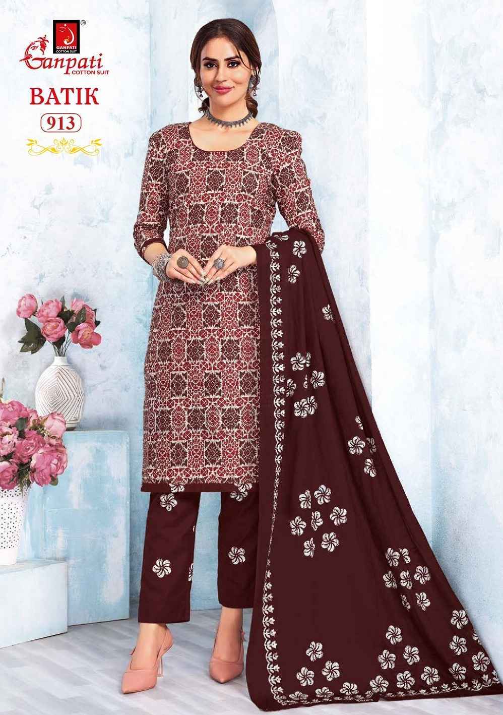 Ganpati Batik Vol-9 Readymade Cotton Dress(15 pcs Catalogue)