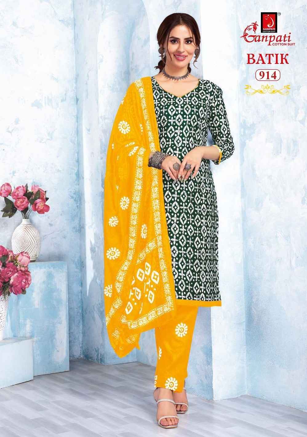 Ganpati Batik Vol-9 Readymade Cotton Dress(15 pcs Catalogue)