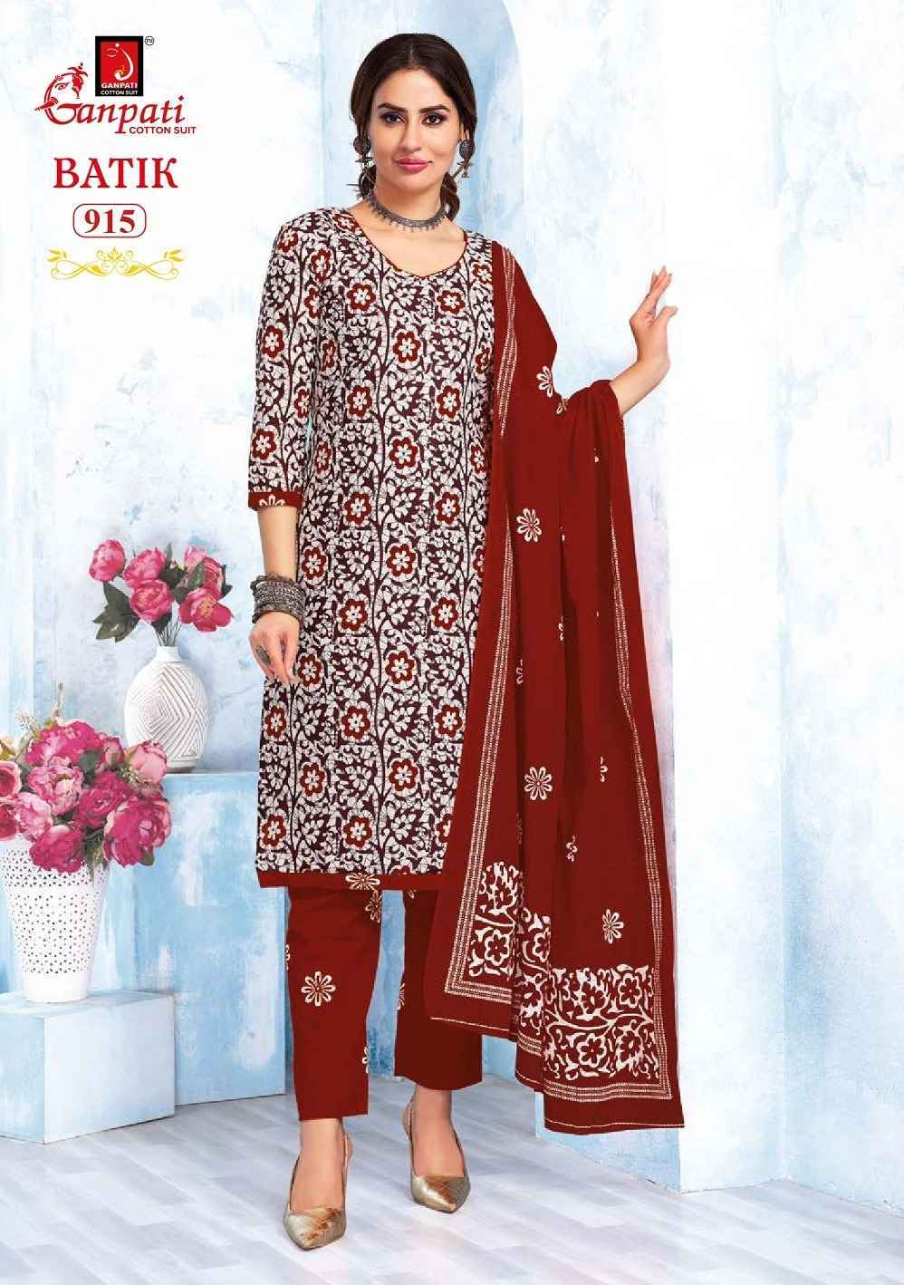 Ganpati Batik Vol-9 Readymade Cotton Dress(15 pcs Catalogue)